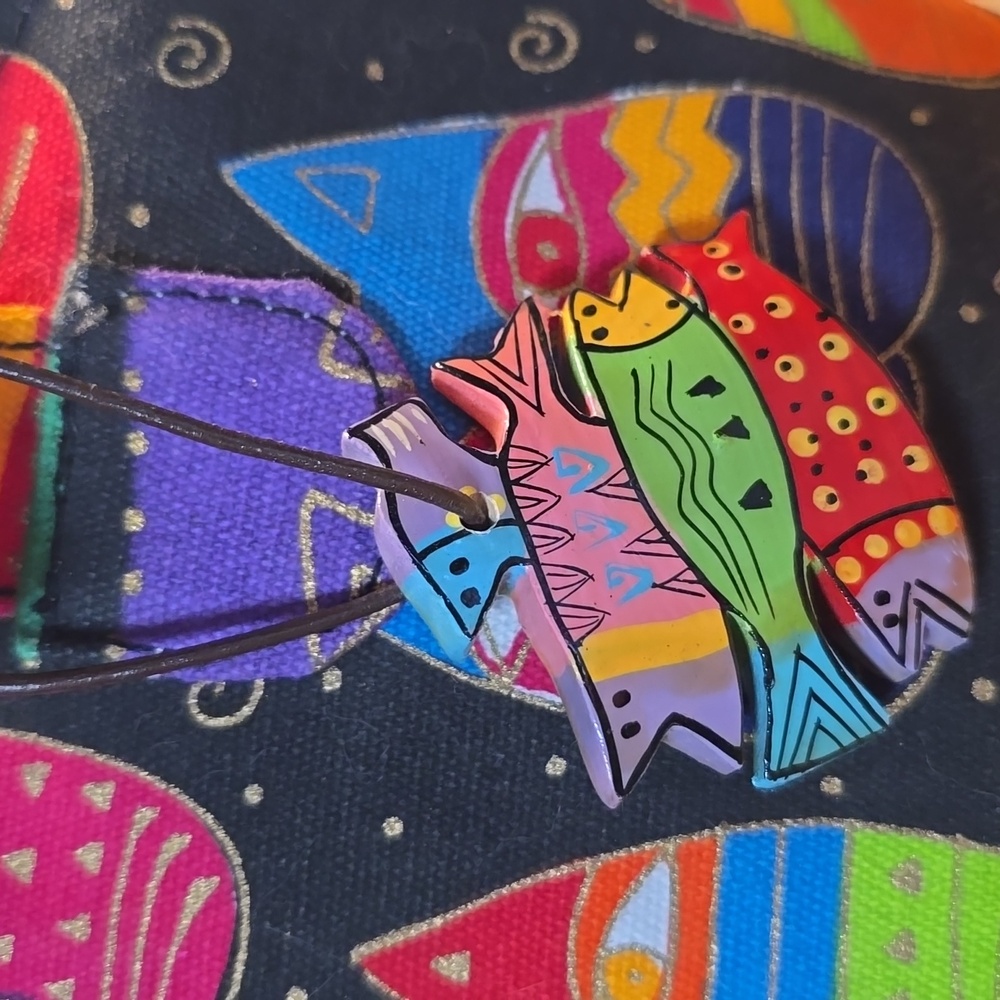 Laurel Burch Multicolor Cat Design Bag - Picture 4 of 7